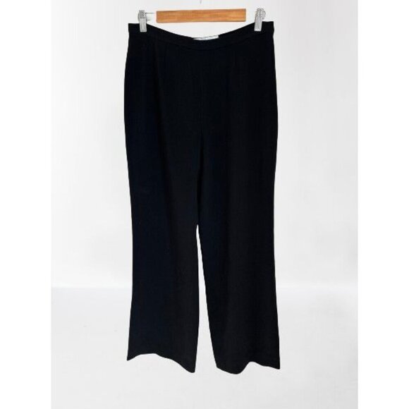 Burberry Made in Italy Pants Virgin Wool Straight Leg Black Trousers Size 38/US - Picture 2 of 11